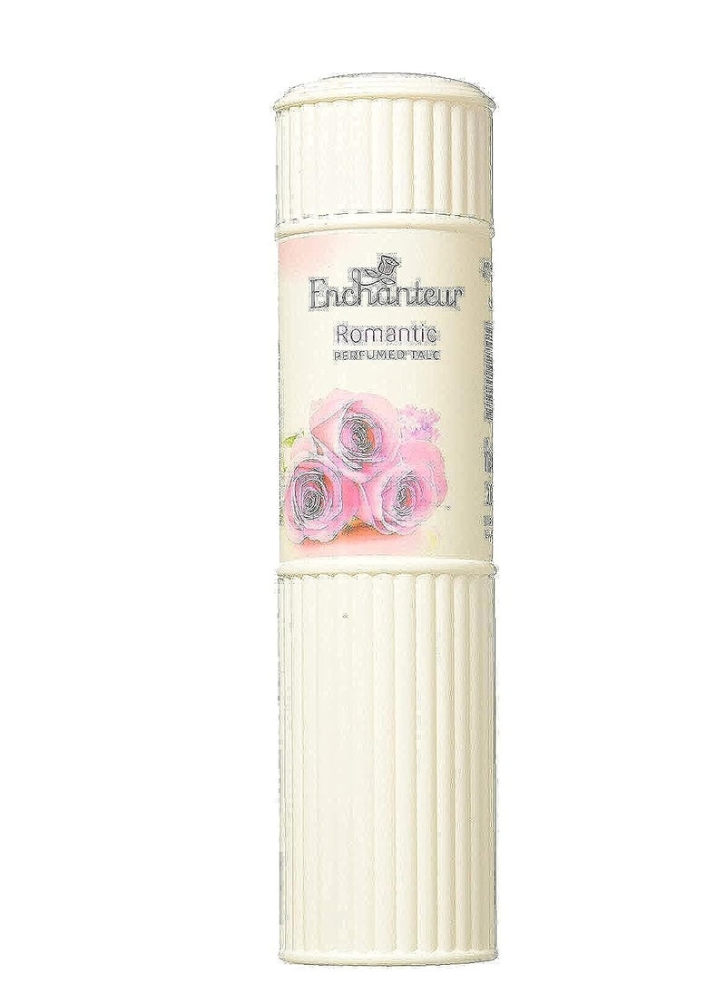 Romantic ,Body Perfumed Talc 200 G. (7.05 Oz) ,The exotic sensual fragrance of Bulgarian Rose and White Jasmine