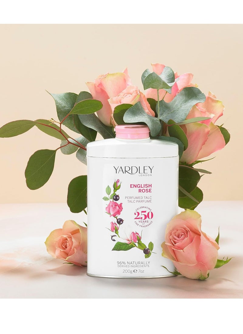 Yardley of London English Rose 7.0 oz Perfumed Talc, clean (Y6320018-6)