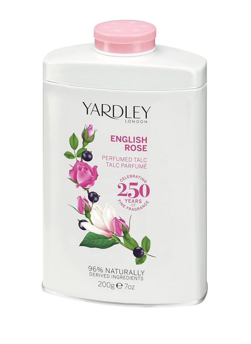 Yardley of London English Rose 7.0 oz Perfumed Talc, clean (Y6320018-6)