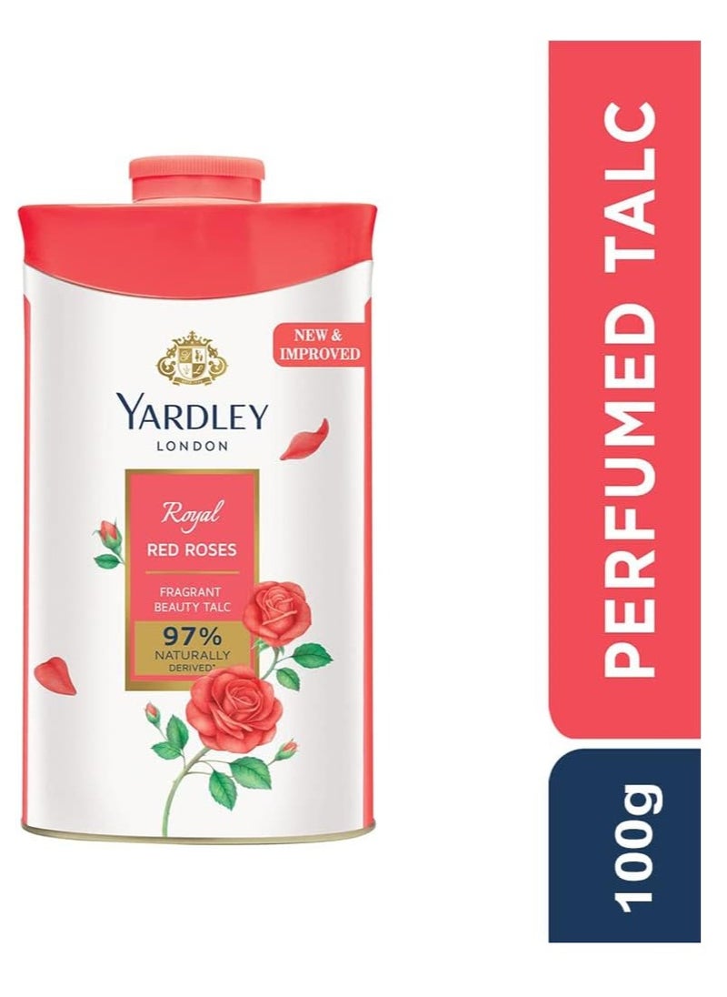 Yardley London RED ROSE Perfumed Deodorizing Talc Talcum Powder 100gm