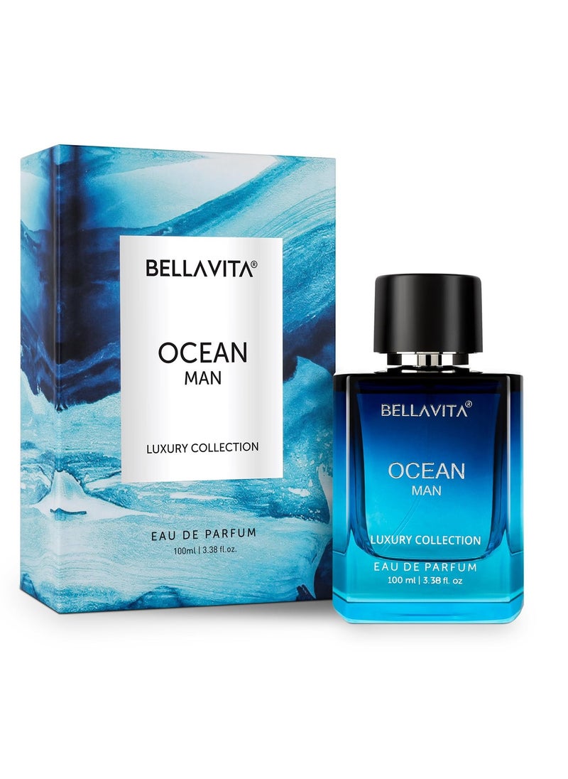 OCEAN Eau De Parfum for Men (3.48 fl. oz.) | Aquatic Perfume for Men | Notes: Aqueous, Fresh, Orchid, Floral | Family: Citrus, Marine, Woody | Vegan & cruelty free