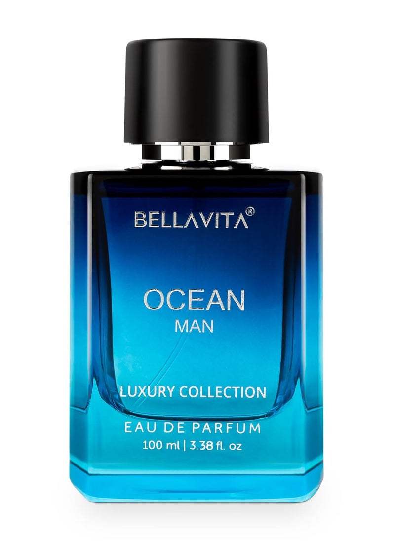 OCEAN Eau De Parfum for Men (3.48 fl. oz.) | Aquatic Perfume for Men | Notes: Aqueous, Fresh, Orchid, Floral | Family: Citrus, Marine, Woody | Vegan & cruelty free