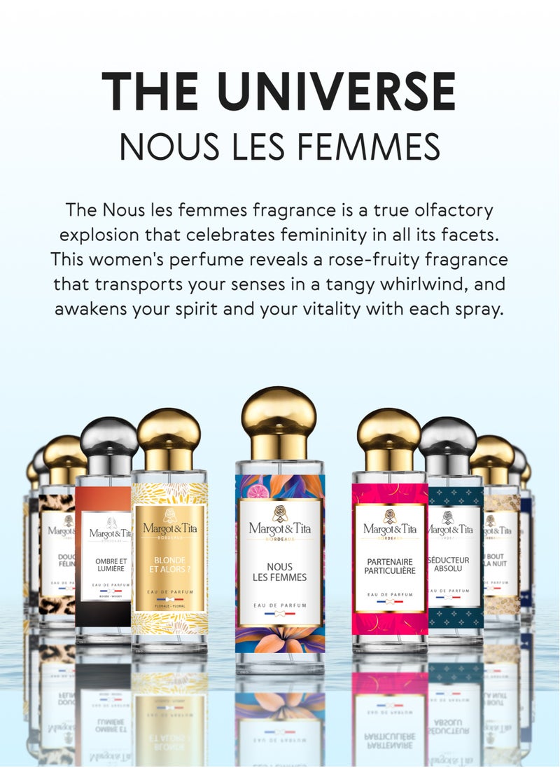 Perfume From France 50ml - Nous Les Femmes - Fruity Scent with Passion Fruit and Blackcurrant - Long Lasting Fragrance with Rose, Jasmine and Vanilla - Luxury Perfume for Women