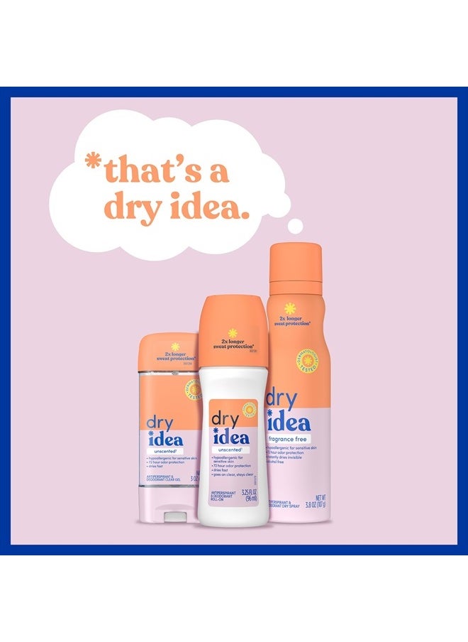 Gel Deodorant & Antiperspirant | 2X Longer Sweat Protection | 72-Hour Odor Protection | Unscented & Hypoallergenic for Sensitive Skin, 3 oz.