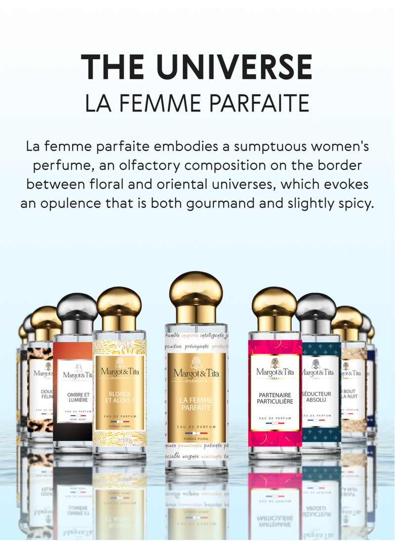 Perfume From France 30ml - La Femme Parfaite - Addictive Scent with Lychee, Rose and Vanilla - Long Lasting Fragrance with Patchouli and Musk - Luxury Perfume for Women