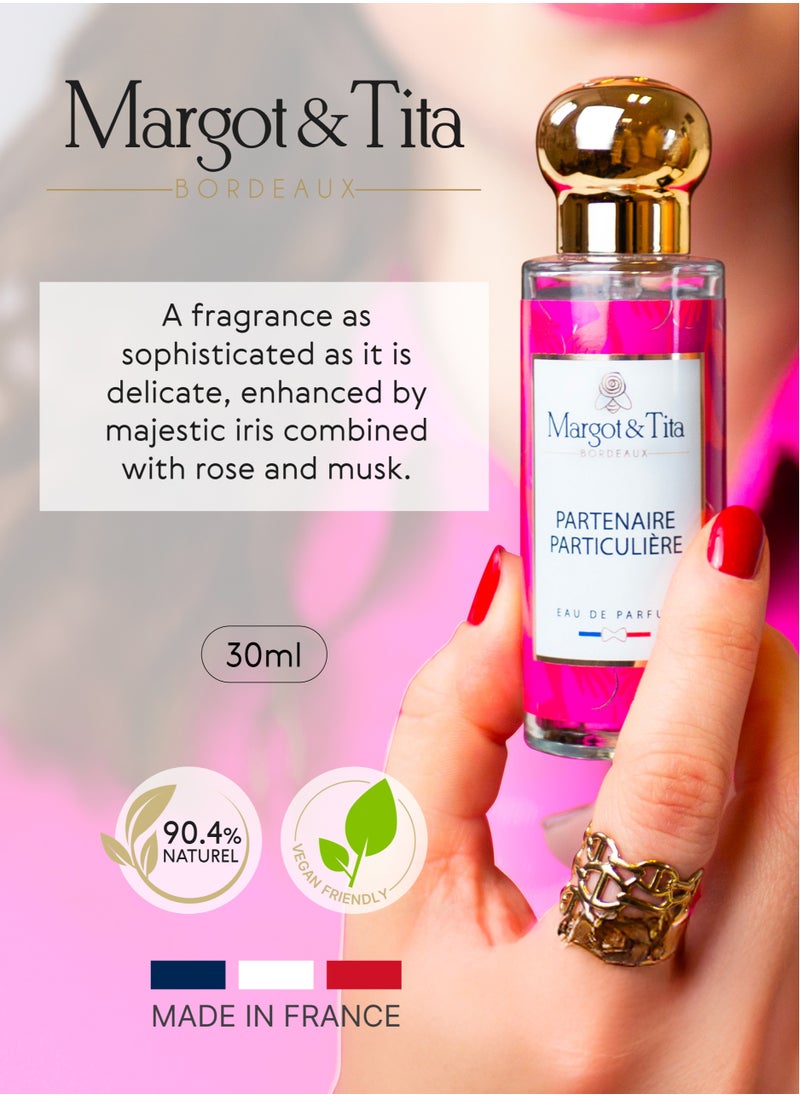 Perfume From France 30ml - Partenaire Particulière for Women - Sophisticated Scent with Iris, Rose and Musk - Long Lasting Fragrance with Violet and Amber - Luxury Perfume Gift for Women