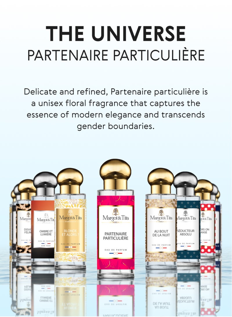 Perfume From France 30ml - Partenaire Particulière for Women - Sophisticated Scent with Iris, Rose and Musk - Long Lasting Fragrance with Violet and Amber - Luxury Perfume Gift for Women