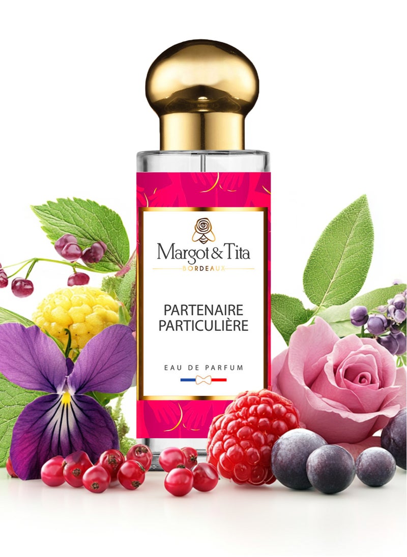 Perfume From France 30ml - Partenaire Particulière for Women - Sophisticated Scent with Iris, Rose and Musk - Long Lasting Fragrance with Violet and Amber - Luxury Perfume Gift for Women