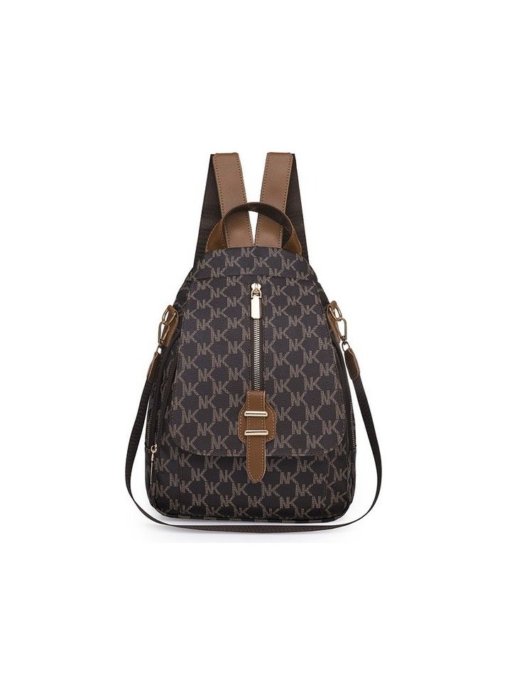 Pu leather ladies backpack with large capacity Colour:Brown Sizes:35cm