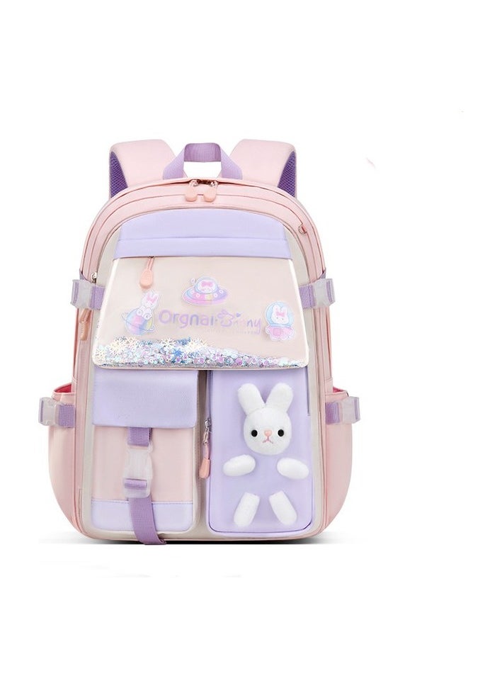 Girl Dekompression Water Resistant Large Capacity Colour:Light pink Type:school bag