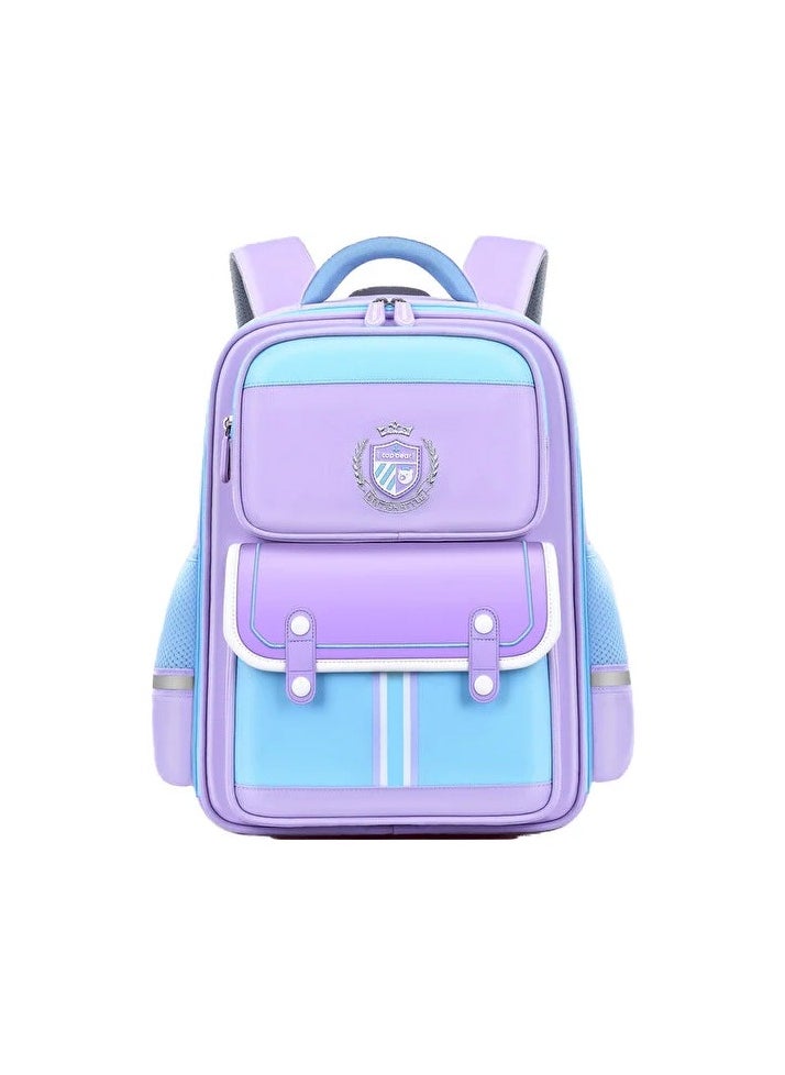 School bag of primary school students 1 ILA 6 class male and female children shoulder bag to wear d Colour:Purple