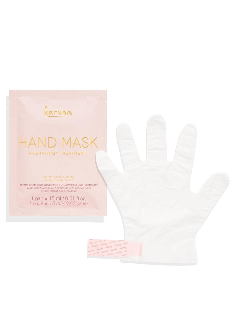 Karuna Hydrating+ Hand Sheet Mask, Creamy Oil-Infused Hand Mask with Camellia Flower, Soothe & Moisturize Dry Hands, Reformulated - 1 Count