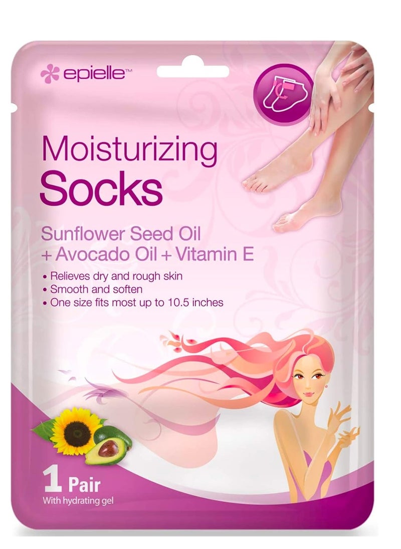 Epielle Moisturizing Hand & Foot Masks (Glove & Socks 12pk) for Dry Hand, Dry & Cracked Heel Spa Masks Sunflower Seed Oil + Avocado Oil + Vitamin E,Mothers Day Gifts