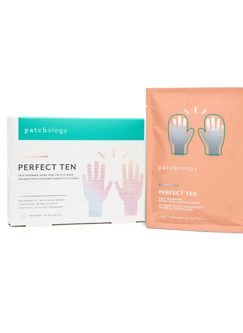 Patchology Perfect Ten Hand & Cuticle Mask with Shea Butter, Coconut Oil, Vitamin E and Soothing Fruit Extracts for Dry Skin