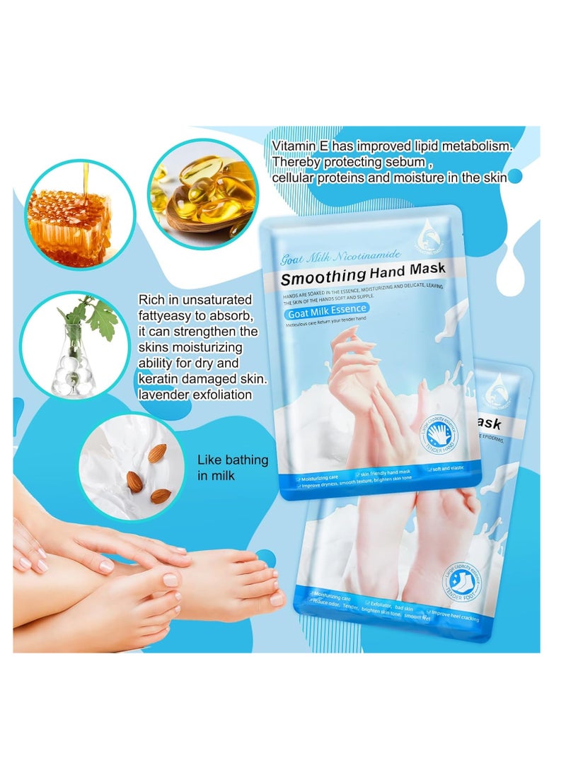 24 Pcs Moisturizing Hand and Foot Masks Hydrating Gloves Socks Masks for Dry Foot Hand Skin Gift for Women Men Soft Smooth