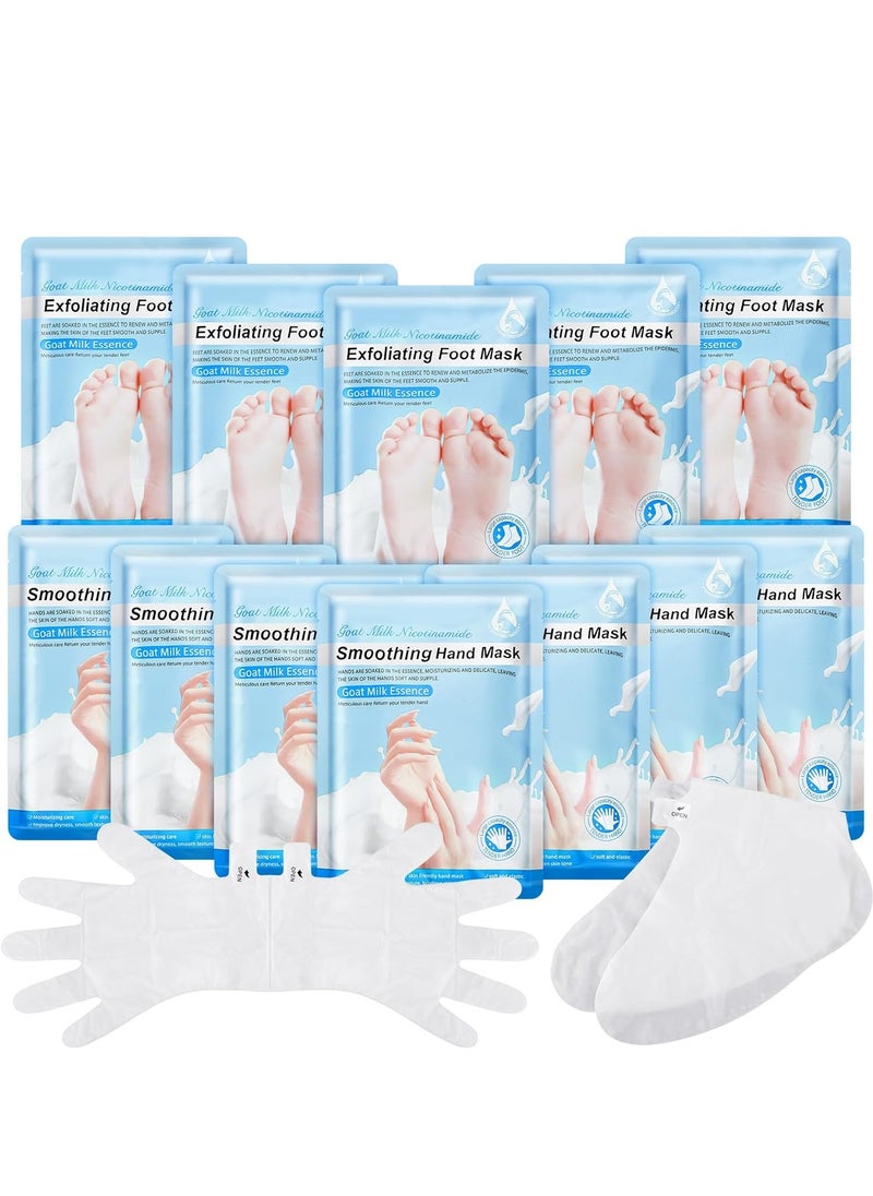 24 Pcs Moisturizing Hand and Foot Masks Hydrating Gloves Socks Masks for Dry Foot Hand Skin Gift for Women Men Soft Smooth