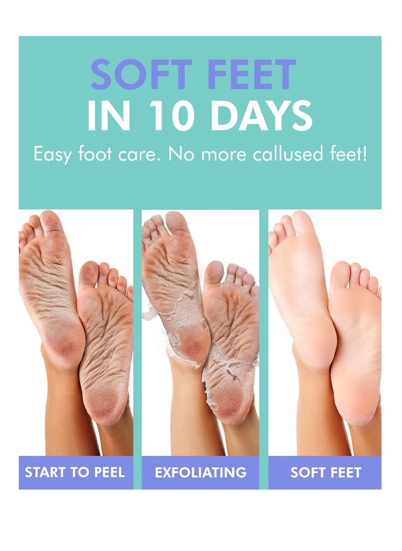 DERMAL KOREA Foot Peeling Mask 3 Pack For Dry Foot And Cracked Heel & Callus With Aloe Vera And Collagen - Exfoliating Peel Mask With Aha, Bha, & Pha And For Moisturizing, Soothing & Refreshing Feet
