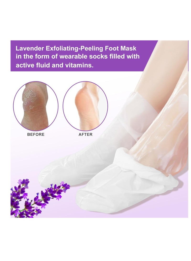 Foot Peel Mask - 5 Pack Foot Mask for Dry Dead Skin, Callus, Repair Rough Heels - Make Your Feet Baby Soft Get Smooth Silky Skin - Lavender