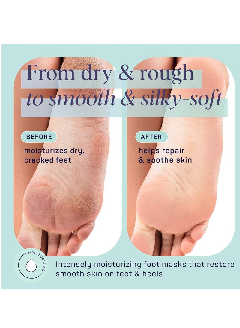 SpaLife Beauty Comfort Zone Soothing Foot Masks – Hydrating and Moisturizing Foot Socks – Hydrating Foot Mask – Soothes Rough, Cracked, Dry Feet with Tea Tree Oil – Shea Butter – Peppermint – 8 Pack