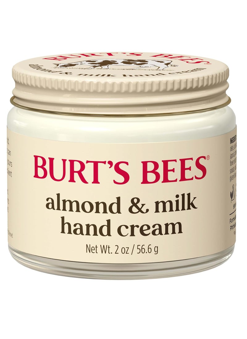 Burt's Bees Stocking Stuffers, Almond & Milk Hand Cream, Natural Origin Skin Care Christmas Gifts, 2 Oz