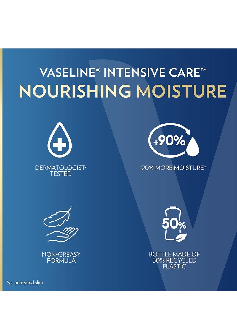 Vaseline Intensive Care Nourishing Moisture Body Lotion for Dry Skin, Made with Ultra-Hydrating Lipids + Pure Oat Extract for Nourished, Healthy-Looking Skin 20.3 oz, 3ct