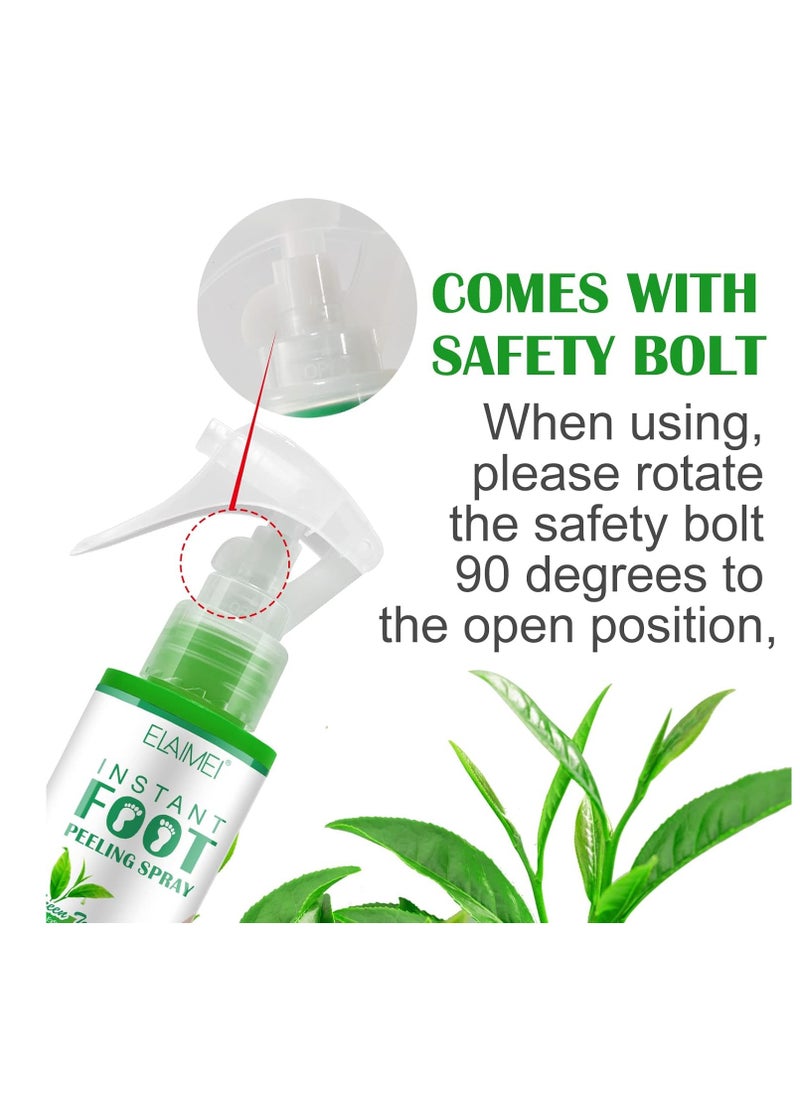 Foot Peel Spray,Foot Exfoliating Spray, Foot Peeling Spray that Remove Dead Skin within Seconds,Hydrating Nourish Peel Off Spray (Green Tea)