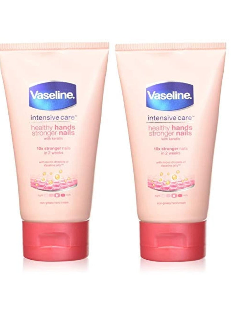 Vaseline Intensive Care Healthy Hands + Stronger Nails Hand Cream 75Ml - Pack of 2