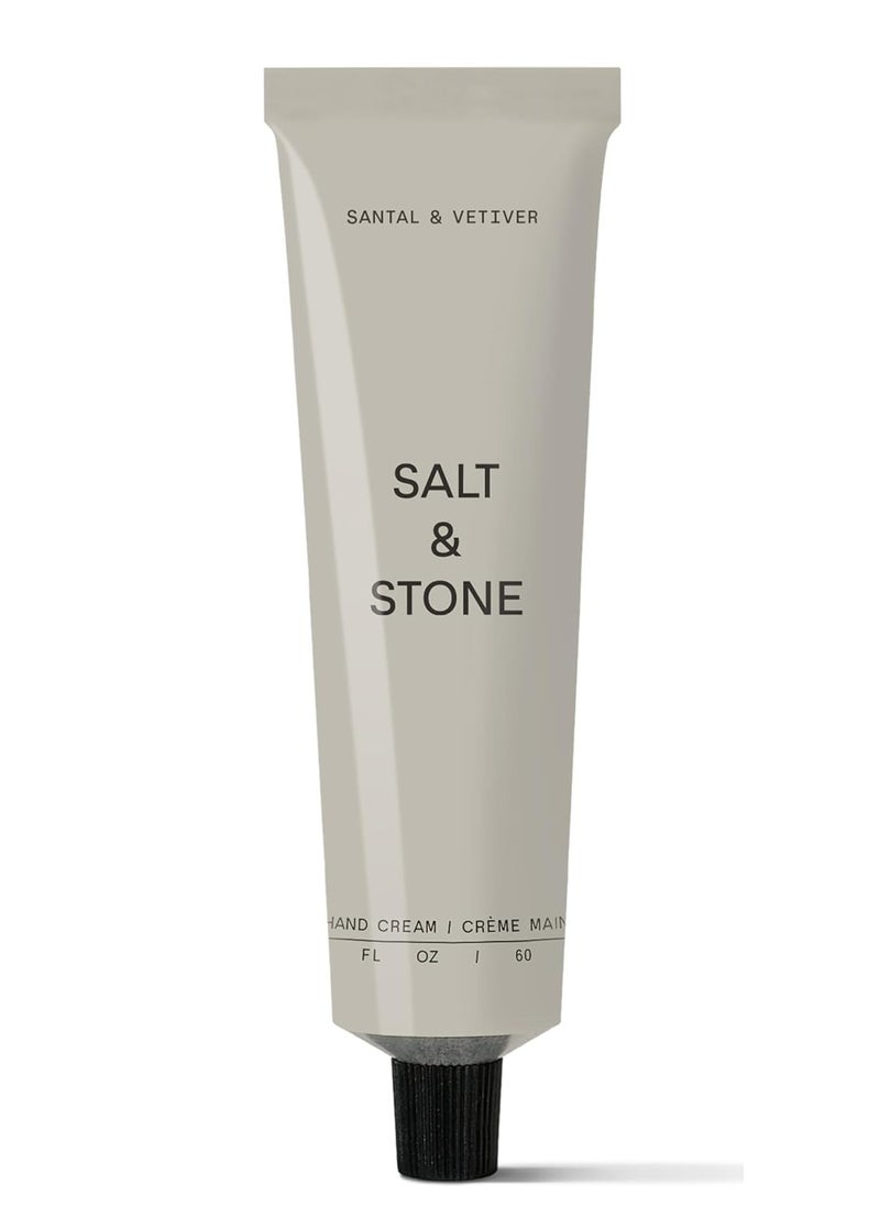 Salt & Stone Hand Cream for Women & Men | Santal & Vetiver | Hydrates, Nourishes & Softens Skin | Restores Dry Cracked Hands | Fast-Absorbing | Cruelty-Free & Vegan (2 fl oz)