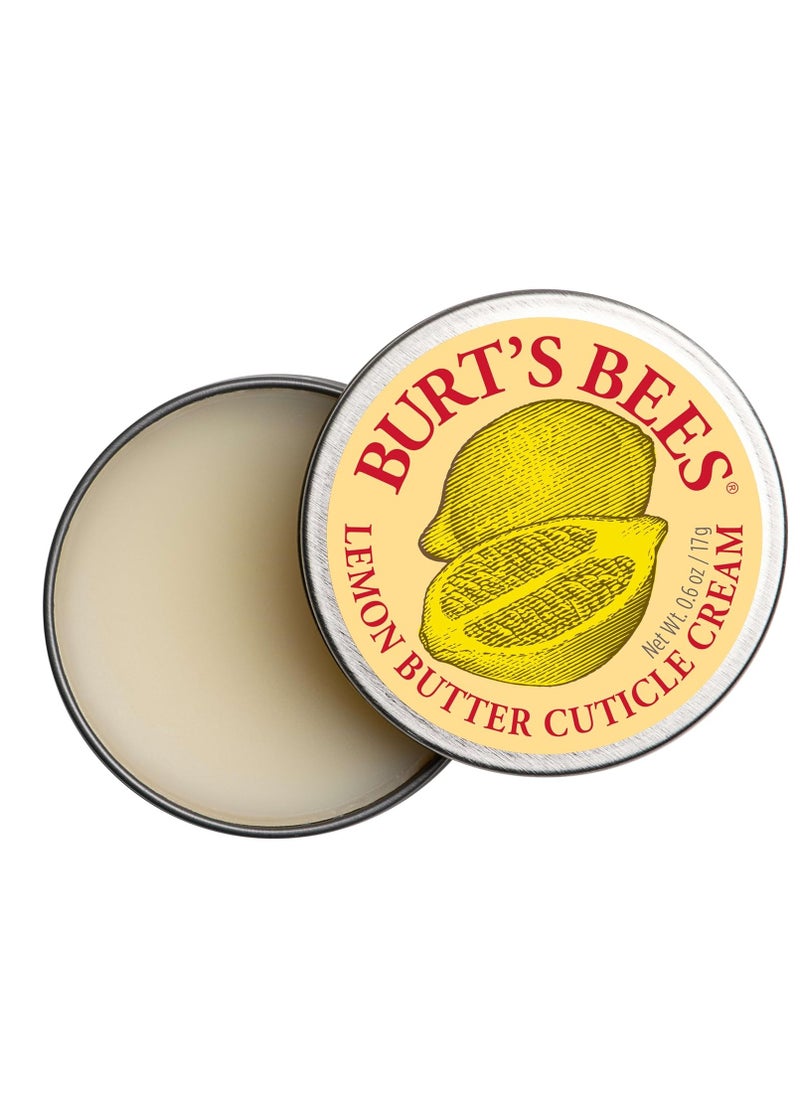 Burt's Bees Christmas Gifts, Hand Skin Care Stocking Stuffers, Moisturizing Cuticle Cream for Dry Skin, 100% Natural Origin, with Lemon Butter, 0.6 oz. (3-Pack)