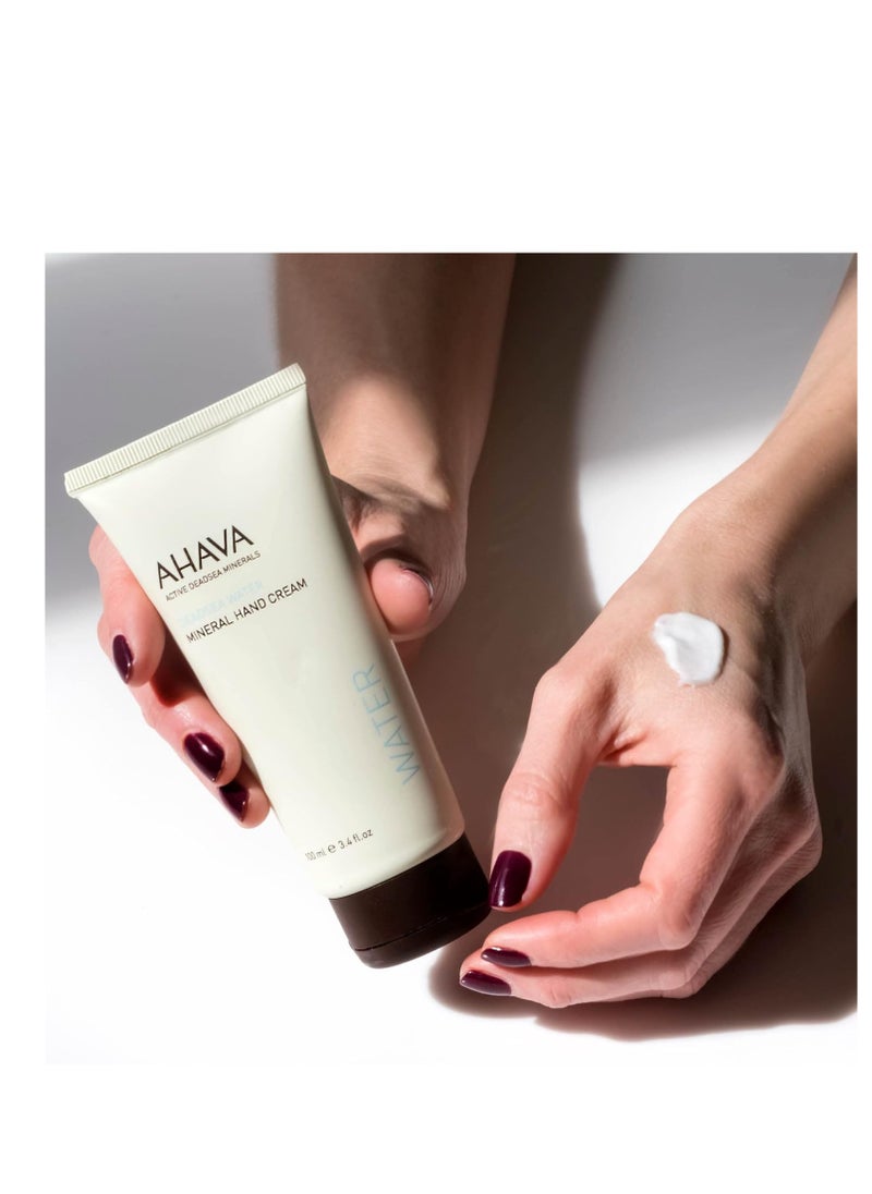 AHAVA Dead Sea Water Mineral Hand Cream - Hand Moisturizer For Dry Cracked Hands, Light & Fast Absorbing, Enriched with Exclusive blend Osmoter, Smoothing Witch Hazel & Soothing Allantoin