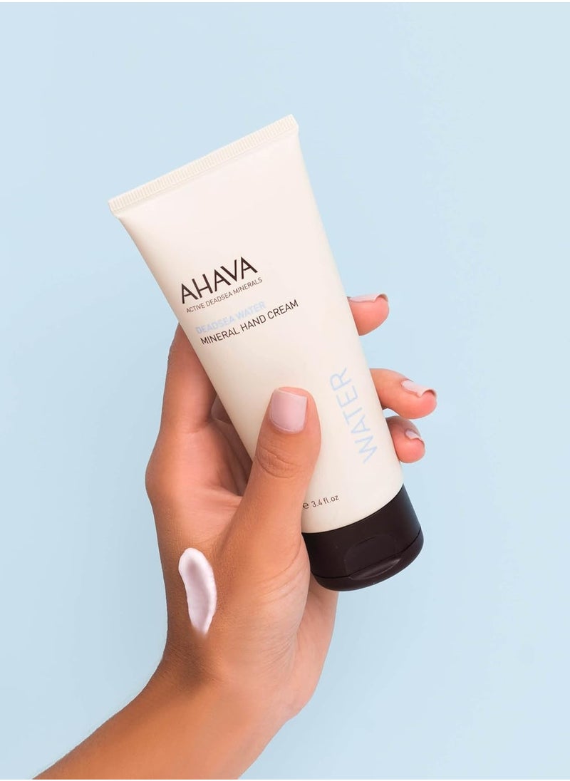 AHAVA Dead Sea Water Mineral Hand Cream - Hand Moisturizer For Dry Cracked Hands, Light & Fast Absorbing, Enriched with Exclusive blend Osmoter, Smoothing Witch Hazel & Soothing Allantoin