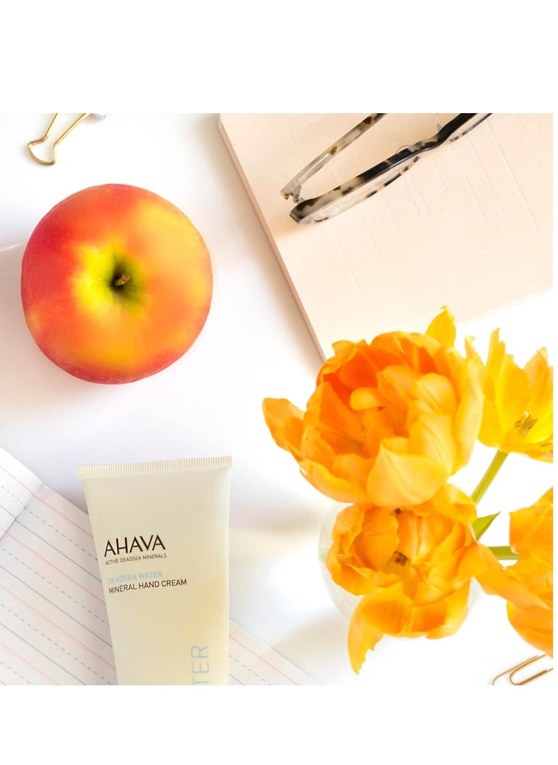 AHAVA Dead Sea Water Mineral Hand Cream - Hand Moisturizer For Dry Cracked Hands, Light & Fast Absorbing, Enriched with Exclusive blend Osmoter, Smoothing Witch Hazel & Soothing Allantoin