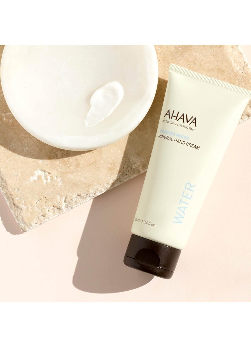 AHAVA Dead Sea Water Mineral Hand Cream - Hand Moisturizer For Dry Cracked Hands, Light & Fast Absorbing, Enriched with Exclusive blend Osmoter, Smoothing Witch Hazel & Soothing Allantoin