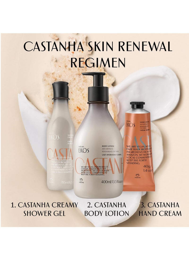 natura - Ekos Castanha (Brazil Nut) Hand Cream - Anti-Dryness Hand Balm - 24-Hour Deep Hydration Skin Moisturizer - Vegan Skin Care - Brazilian Beauty Secrets - Self Care & Body Care - 2.6oz (75g)