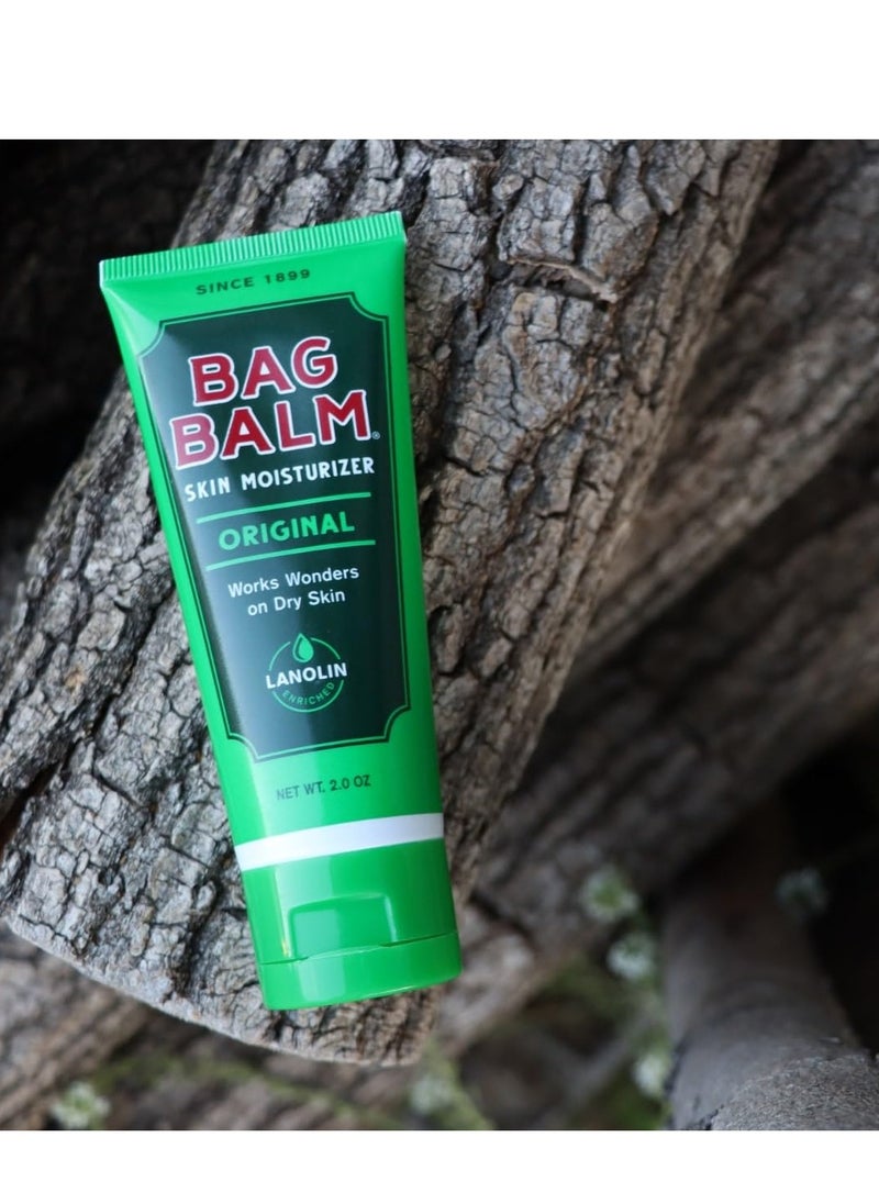 Bag Balm Vermont's Original Hand Moisturizer, Hand Balm for Dry Skin, Cracked Hands, Heels & Dry Hands Treatment, For Dogs and More Ointment, Dry Skin Lotion (2oz Tube (Pack of 2))