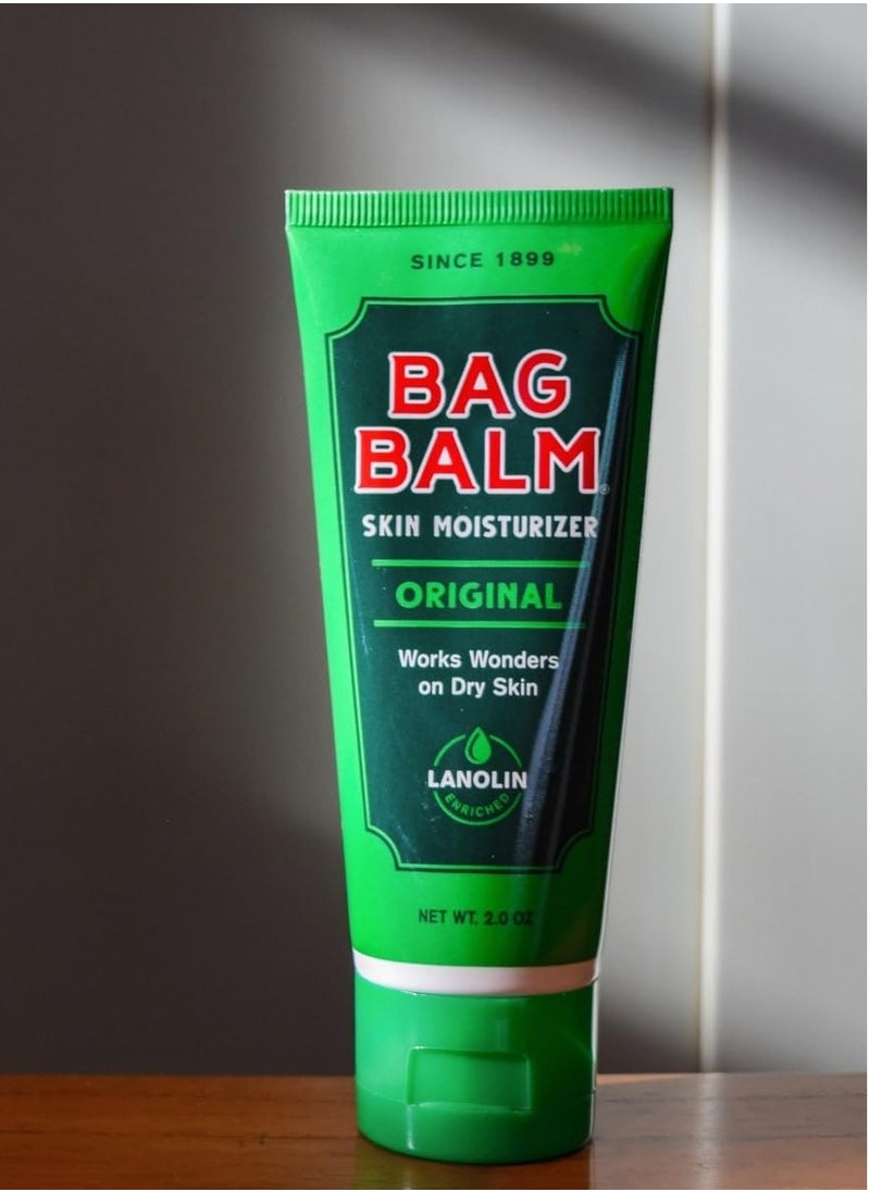 Bag Balm Vermont's Original Hand Moisturizer, Hand Balm for Dry Skin, Cracked Hands, Heels & Dry Hands Treatment, For Dogs and More Ointment, Dry Skin Lotion (2oz Tube (Pack of 2))