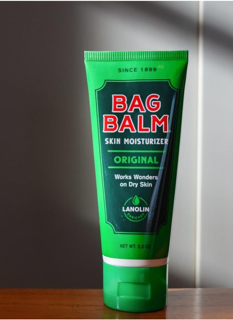 Bag Balm Vermont's Original Hand Moisturizer, Hand Balm for Dry Skin, Cracked Hands, Heels & Dry Hands Treatment, For Dogs and More Ointment, Dry Skin Lotion (2oz Tube (Pack of 2))