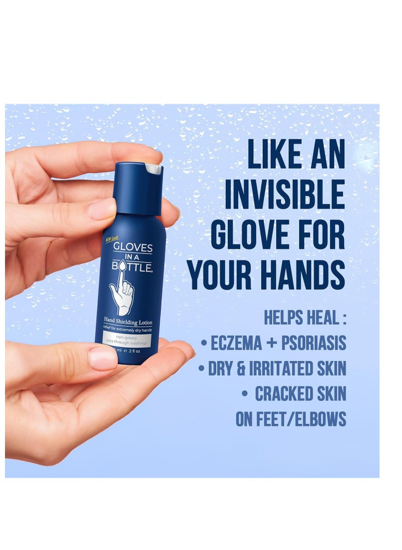 Gloves In A Bottle Shielding Lotion - GREAT for Dry Itchy Skin! Grease-less and Scent FREE! (2oz-60ml)