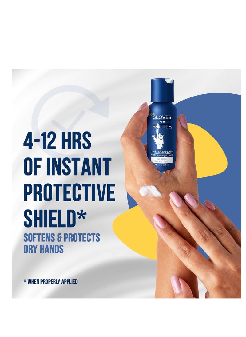 Gloves In A Bottle Shielding Lotion - GREAT for Dry Itchy Skin! Grease-less and Scent FREE! (2oz-60ml)