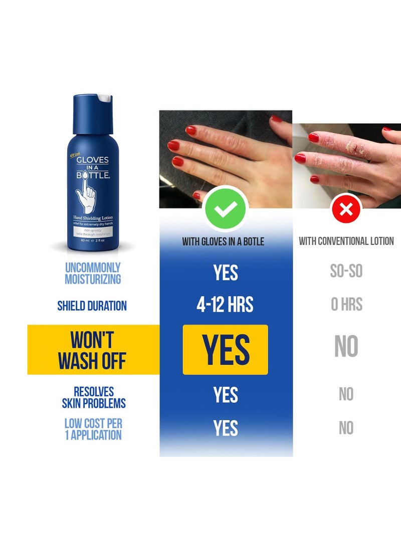 Gloves In A Bottle Shielding Lotion - GREAT for Dry Itchy Skin! Grease-less and Scent FREE! (2oz-60ml)