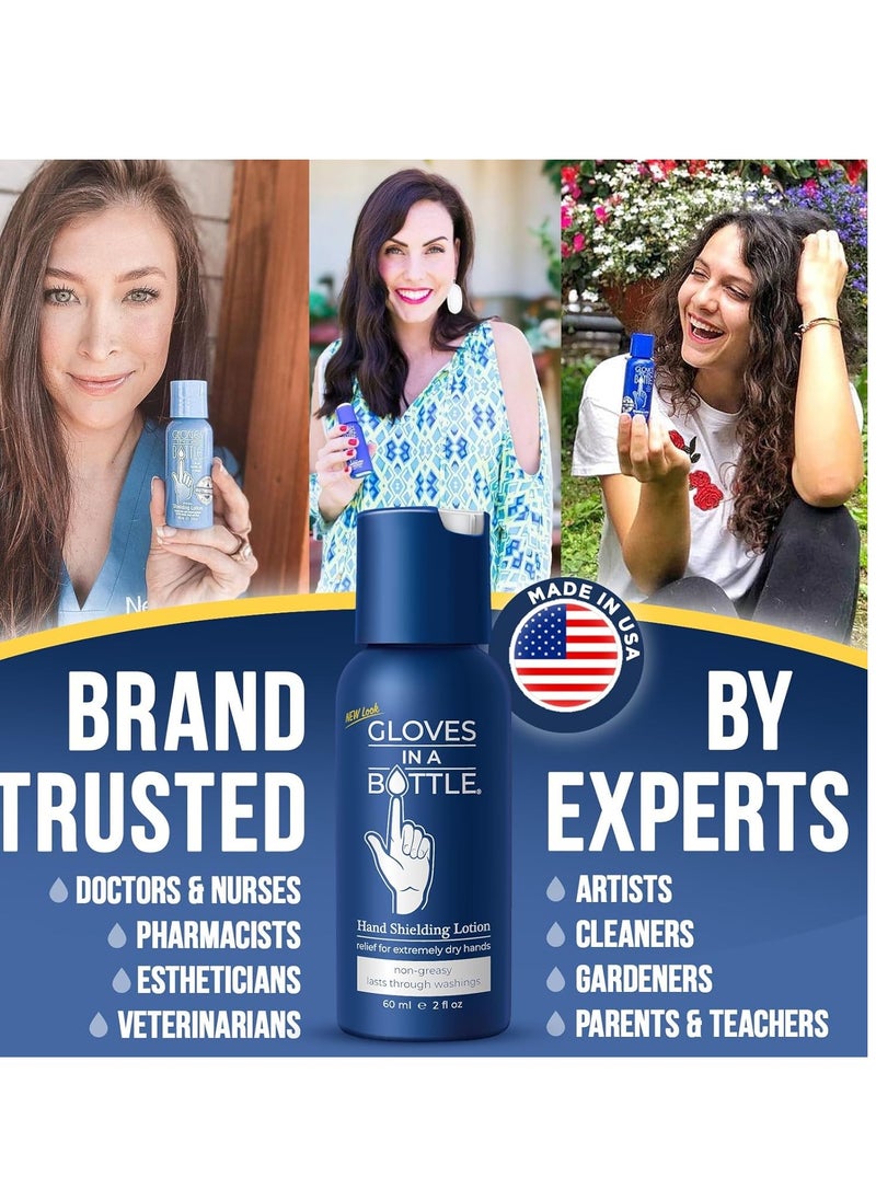 Gloves In A Bottle Shielding Lotion - GREAT for Dry Itchy Skin! Grease-less and Scent FREE! (2oz-60ml)