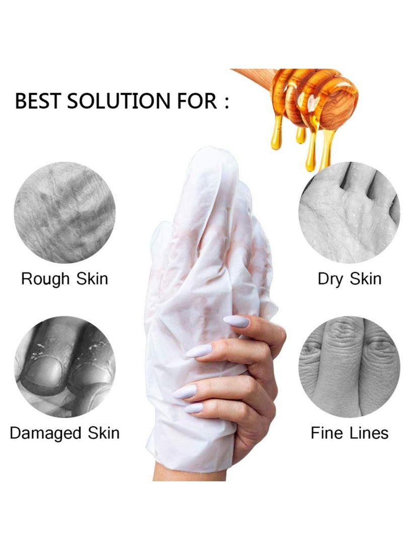 MOND'SUB 5 Pairs of Honey and Almond Best Hydrating Hand & Nail Mask - Best Deep Moisturizing Gloves for Dry Hands