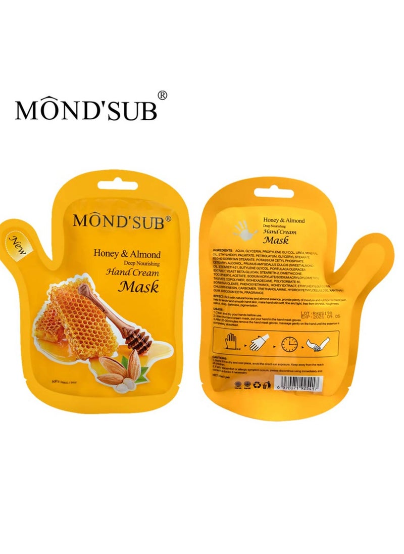 MOND'SUB 5 Pairs of Honey and Almond Best Hydrating Hand & Nail Mask - Best Deep Moisturizing Gloves for Dry Hands