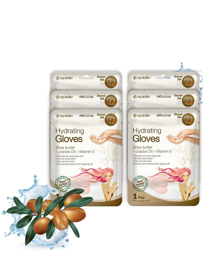 Epielle Hydrating Hand Masks (6pk Gloves) for Dry Hands | Shea Butter, Jojoba Oil, Vitamin E | Intensive Spa Treatment | Beauty Gift, Gift Set, Spa Day | Korean Skincare