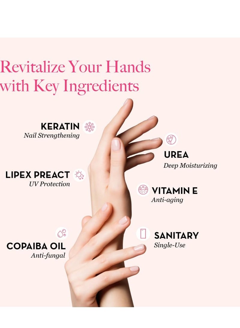 Bodipure All-In-1 Moisturizing Hand Mask | Keratin & Vitamin E Hand Mask for Dry Cracked Hands | Natural Moisturizing Gloves Formula | Strengthen Nails & Repair Hands | 50 Pairs