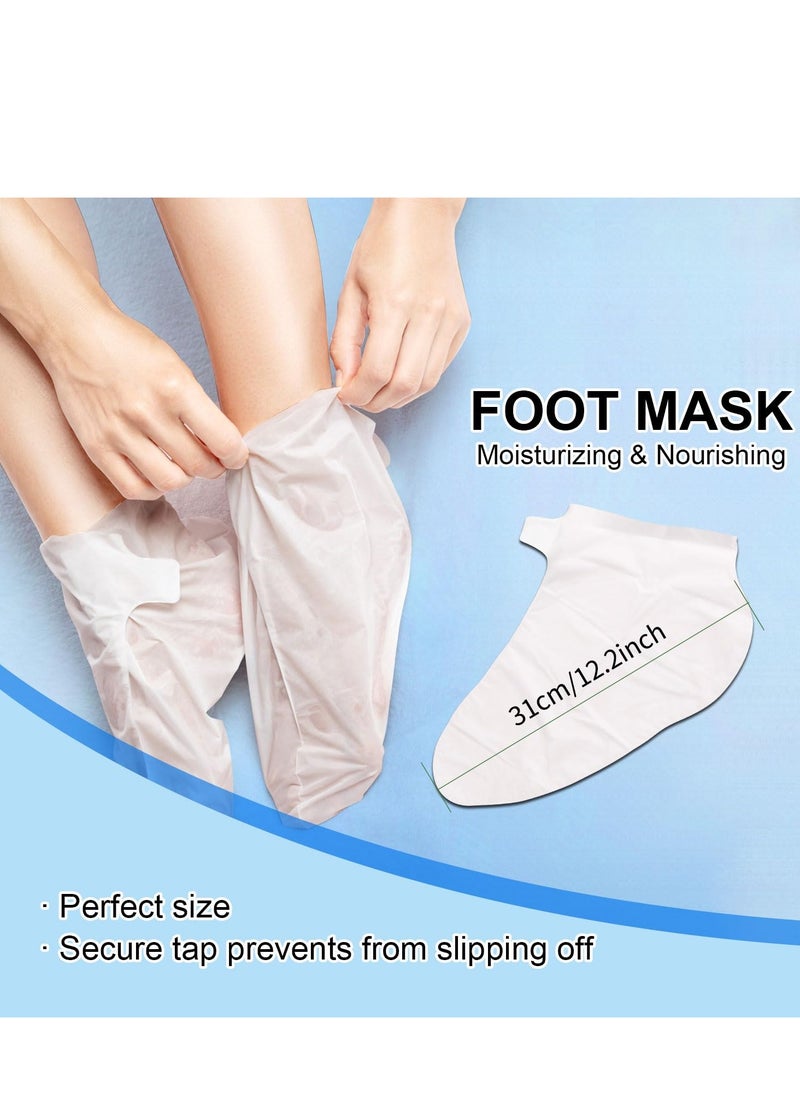 ROUSE Hand and Foot Mask Set, 3 Pack Foot Mask & 3 Pack Hand Mask for Dry Cracked Hand Heel, Moisturizing Glove & Socks with Nicotinamide + Shea Butter + Goat Milk