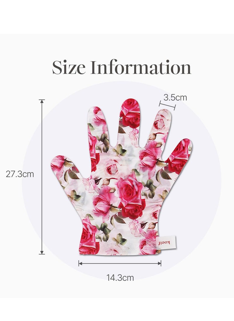 PETITFEE Rose Petal Satin Hand Mask (5pairs) - Intensive Nourishing, Moisturizing Gloves, Rose Scented Hand Repair Masks with Peptide, Collagen, Shea Butter for Silky Smooth Hand, Hand Treatment