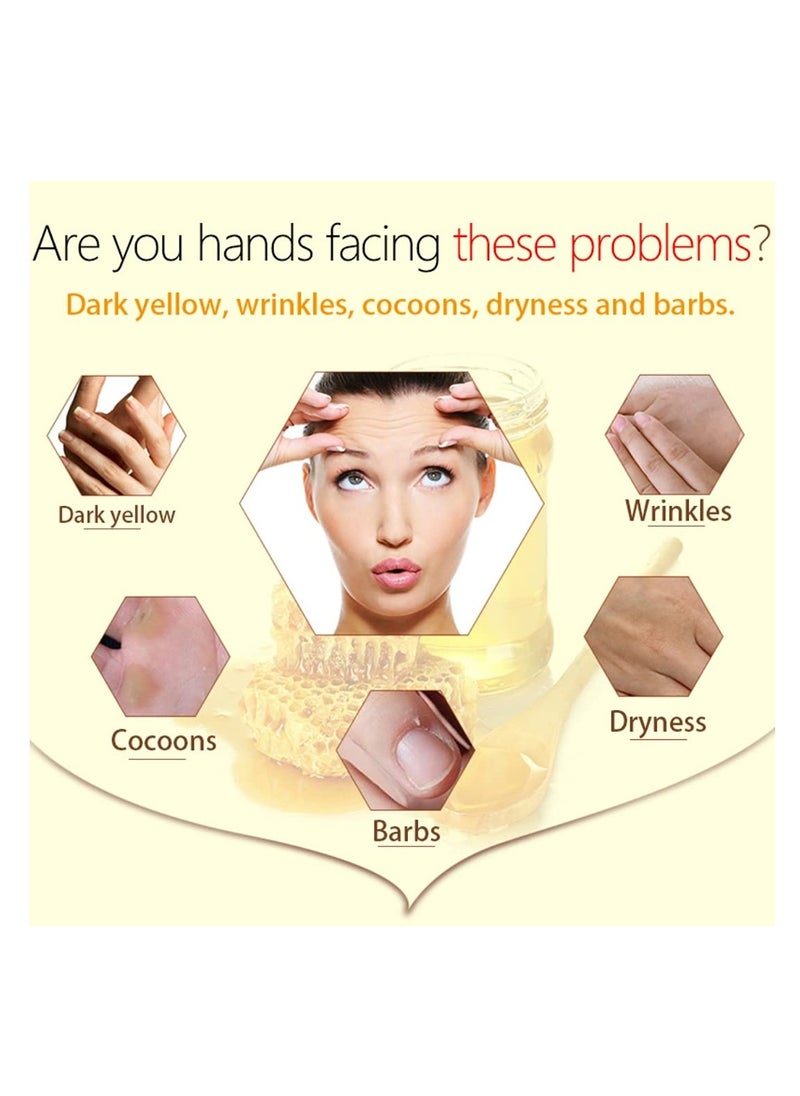 Hand Mask Milk Honey Peel Off Hand Wax Moisturizing Hydrating Nourishing Exfoliating Hand Film Hands Care paraffin110g