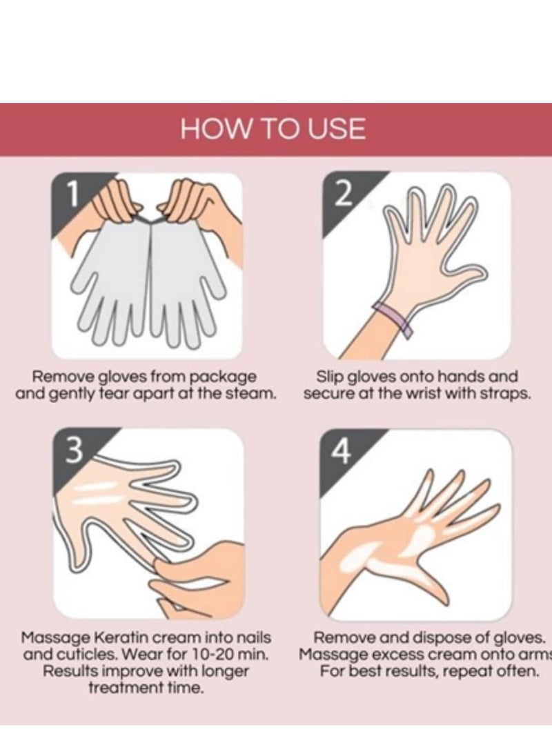 Bodipure Premium Hand Mask Keratin Gloves | Moisturizing Gloves for Dry Hands & Nail-Strengthening & Cuticle Softening | Spa Experience at Home | Chemical Free & For All Skin Types | 12 Pairs