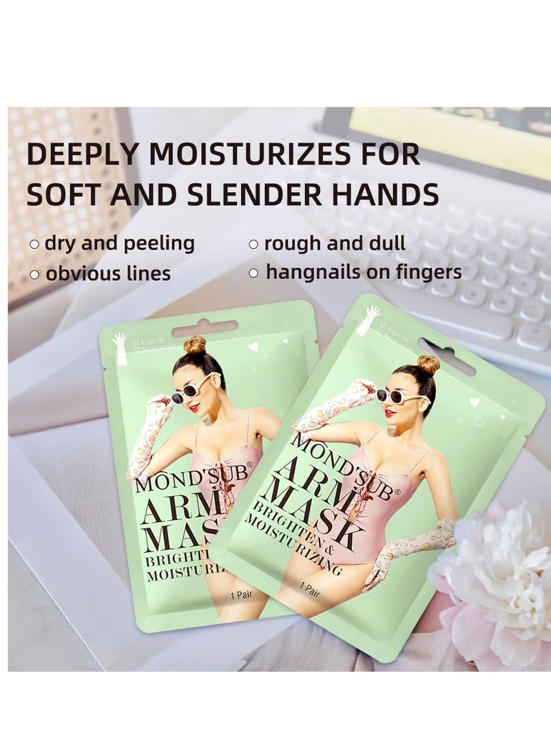 MOND'SUB Hand Masks Moisturizing Gloves Arm Mask for dry hands,Premium Hand spa,brightening and Repairing for rough & damaged hands and arm 3 Pairs